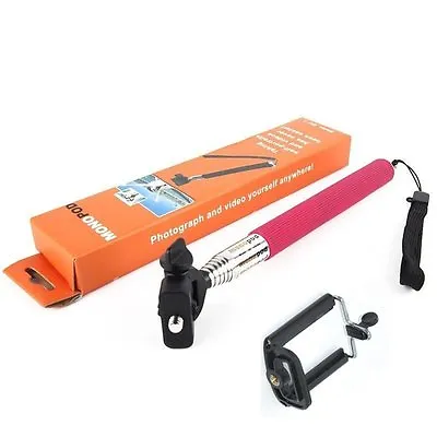 Pink Telescopic Handheld Extendable Selfie Stick Monopod For Digital Cameras • £5.49