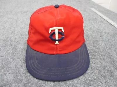 Vintage Minnesota Twins Snapback Baseball Hat Red Mesh Back USA Made * • $3