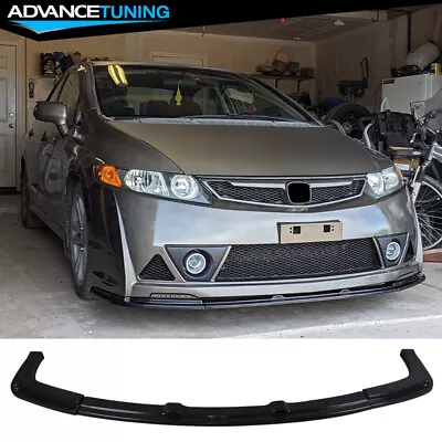 Fits 06-11 Honda Civic 4Dr Mugen RR Style Unpainted Front Bumper Lip Spoiler ABS • $119.99