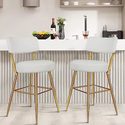 24  Bar Stools Set Of 2 Counter Stools With Gold Leg For Kitchen Dining Room • $97.99