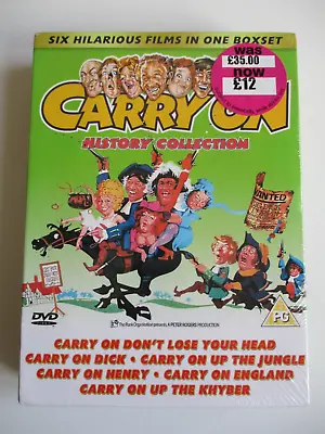 Carry On History Collection 6 Film Dvd Boxset Still Sealed (some Corner Bumping) • £15