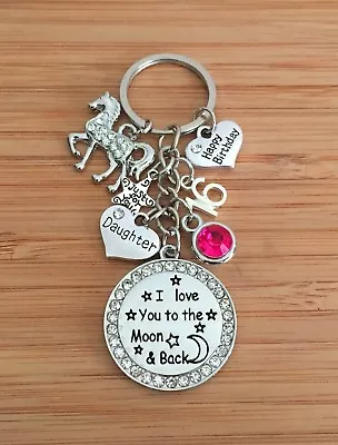 Personalised BIRTHDAY Gift Horse Keyring For Mum Friend Daughter Sister Nanny #1 • £6.99