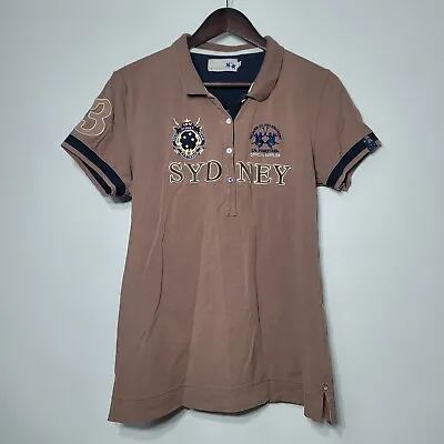 La Martina Women’s Brown Polo Shirt Size 6 Tour Logo Sydney  • $24.99