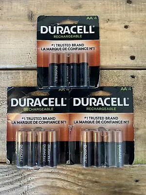 3 Pack (12 Total Batteries) Duracell AA Rechargeable NiMH Batteries 2500mah • $32.97