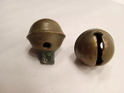 2 Antique Heavy Sleigh Jingle Brass/Bronze Bell Small/Med • $42