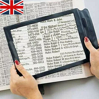 UK Full Page Magnifier Sheet 4X Large Big Magnifying Glass Reading Book Aid Lens • £5