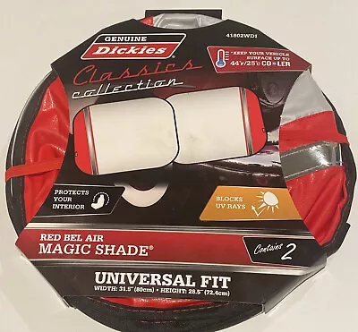 SUNSHADE GENUINE DICKIES RED BEL AIR MAGIC SHADE UNIVERSAL FIT 2 PC Car Shade • $14.99