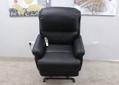 G Plan Newmarket Cambridge Black Leather Elevate & Rise Armchair RRP £2349 • £850