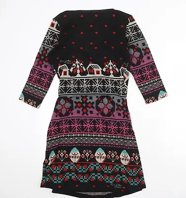 Pam & Arch Womens Multicoloured Fair Isle Polyester Jumper Dress Size M Boat Nec • £5