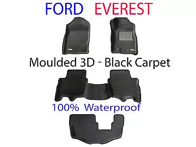 $218 • Buy Fits Ford Everest 2015 - 2021 3D Black Carpet Car Floor Mats 