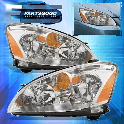 For 02-04 Nissan Altima JDM Replacement Headlights Lamps Left+Right Chrome Amber • $73.99