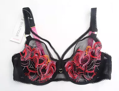 M & S Boutique Minimiser  Full Cup Bra Embroidered Heart Marks Spencer • £9.99