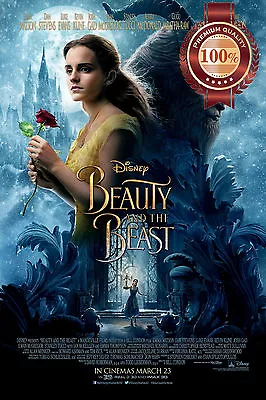 2017 Beauty And & The Beast Emma Watson Rose Film Movie Print Premium Poster • $39.95