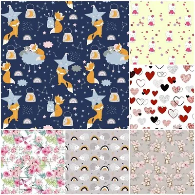 £3.99 • Buy COT FITTED SHEET PATTERNED 100%cotton BED COVER 60x120 70x140 Flowers Star Heart