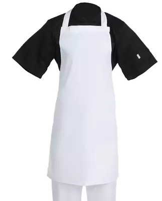 White Bib Apron  Professional Polycotton Chefs Waiters Apron Unisex WHITES Brand • £7.95