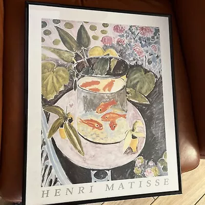 Vtg Goldfish Henri Matisse 1987 Art Print Poster Framed 19.5 X 15 .5 Est See Pic • $98