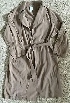 H&M Trench Coat In L Belted Brown Tan Khaki • $9.99