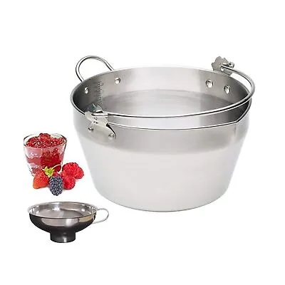 Large Maslin Pan Jam Making Pot With Stainless Steel Jam Chutney Funnel-Home ... • £117.75