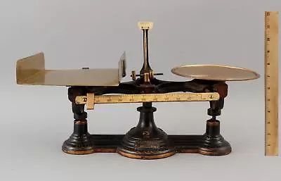 Antique Troemner Philadelphia Decorated Cast Iron & Brass Balance Scale • $0.99