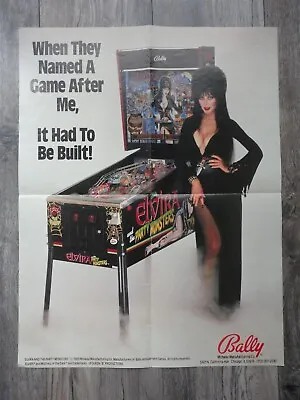 Elvira And The Party Monsters Pinball Machine Flyer Poster Original Brochure • $50
