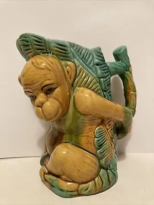 Vintage Mid Century Monkey Jug / Vase Majolica Reproduction Of Antique • £45