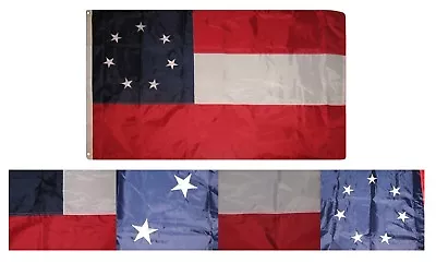 3x5 Embroidered Stars & Bars 1st National 11 Star 210D Nylon Flag 3'x5' 2 Clips • $24.88