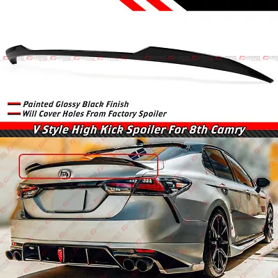 For 2018-2024 Toyota Camry Se Xse Le Xle Glossy Black V Style Trunk Lid Spoiler • $92.99