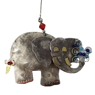 Metal Beaded Elephant Christmas Holiday Ornament Hanging Decoration Esther 3D • $25.99