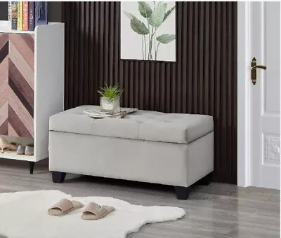 Upholstered Storage Rectangular Bench For Entryway BenchBedroom End Of Bed Benc • $90.99