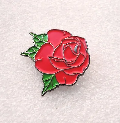 £3.99 • Buy Enamel Red Rose Lancashire Garden Pin Badge Brooch English Flower #138