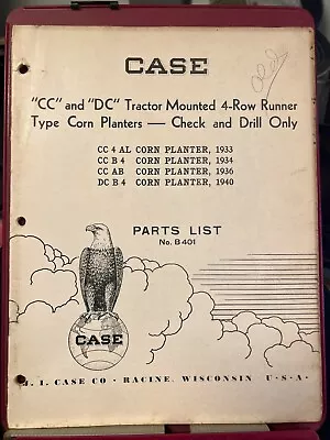 Case  CC  &  DC  Tractor Mounted 4-Row Runner Type Corn Planters Parts List • $12