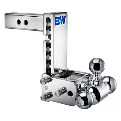 Class 4 Tow & Stow Adjustable 7  Drop Chrome Tri-Ball Mount For 2  Receivers • $369