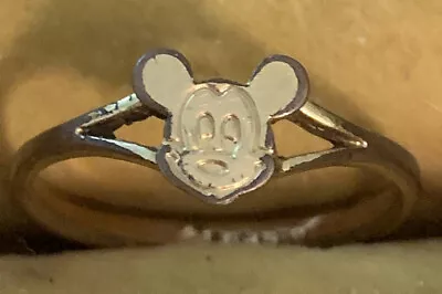 Vintage Mickey Mouse Ring RARE Size 8 Gold Tone Disneyana Signed • $24