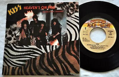 KISS 7  Heavens On Fire SPAIN 1984 W/Picture Sleeve RARE! Mark St. John K65 • $45