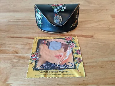 Ed Hardy Eye Sun Glasses Case Sun Surf Or Die Embroidered Skeleton  • $23.96