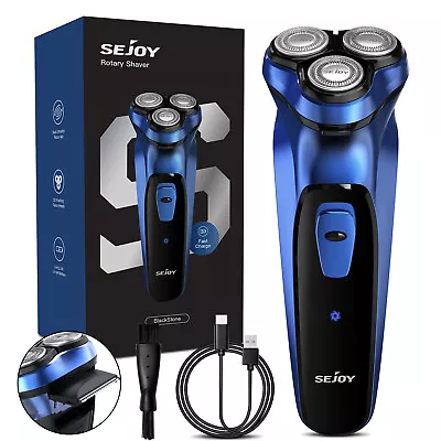 SEJOY Men Rechargeable Electric Shaver Pop-up Trimmer Rotary Razor Beard Shaving • $14.99