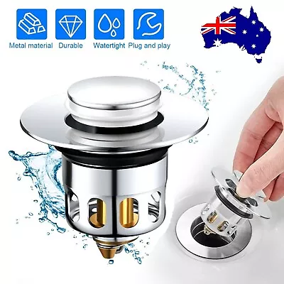 Universal Pop Up Drain Filter Wash Basin Core Bounce Bathroom Sink Plug Stopper • $17.49