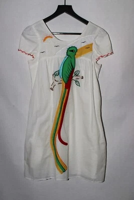 $26.79 • Buy Vava By Joy Han Tunic Dress Parrot Embroidery Short Sleeve Size S