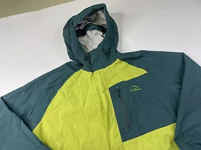 LL Bean Jacket Mens Large “Trail Model” TEK 02 Vented Rain Windbreaker Hooded • $29.99