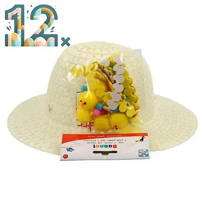 12 X Kids Easter Bonnet Hat Trilby Decoration Bunny Chicks Bows Egg Ribbons Nest • £17.99