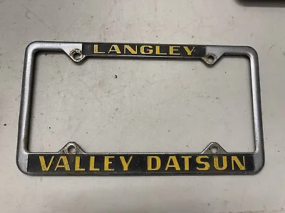 Langley BC Valley Datsun Vintage Metal Dealer License Plate Frame Canada British • $249.99