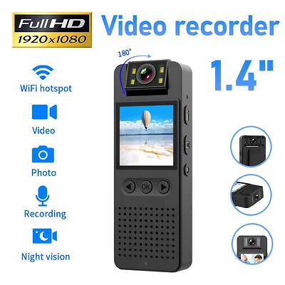 1080P WiFi HD Video Recorder DVR IR Night Cam Camcorder Mini Body Police Camera • $30.84