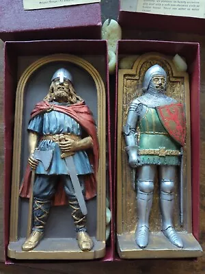 Vintage Marcus Designs Chalkware Knight Wall Plaque Replicas  - Made In England • $25
