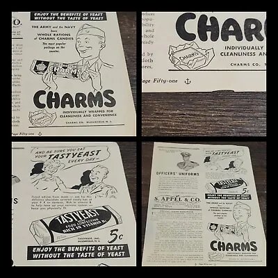 $9.99 • Buy Vintage 1943 Charms Candy Ad Ww2 Soldiers War NJ Candy Tastyeast  Ad
