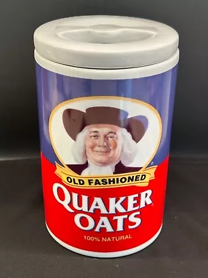 Vintage Ceramic Old Fashioned Quaker Oats Oatmeal Cookie Jar Canister With Lid • $29.99