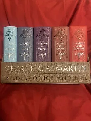 A Song Of Ice And Fire 5 Book Set Leather Bound George RR Martin Game Of Thrones • $50