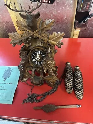 Musical Cuckoo Clock Guns  Deer Hunting Romba Germany Kuckuckubren • $499.99