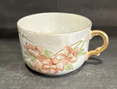 Vintage C.T. (Carl Tielsch) Germany Hand-Painted Luster Floral Tea Cup Signed! • $25