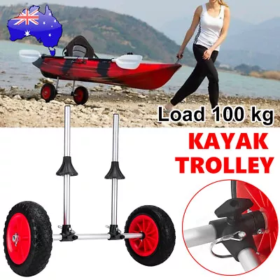 Kayak Trolley Carrier Cart Wheel Collapsible Canoe 100kg Aluminium Foldable • $55.25