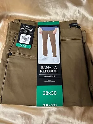 NEW!  Banana Republic STRETCH 5 Pocket Comfort Pants 38x30 Beige Chino • $17.20